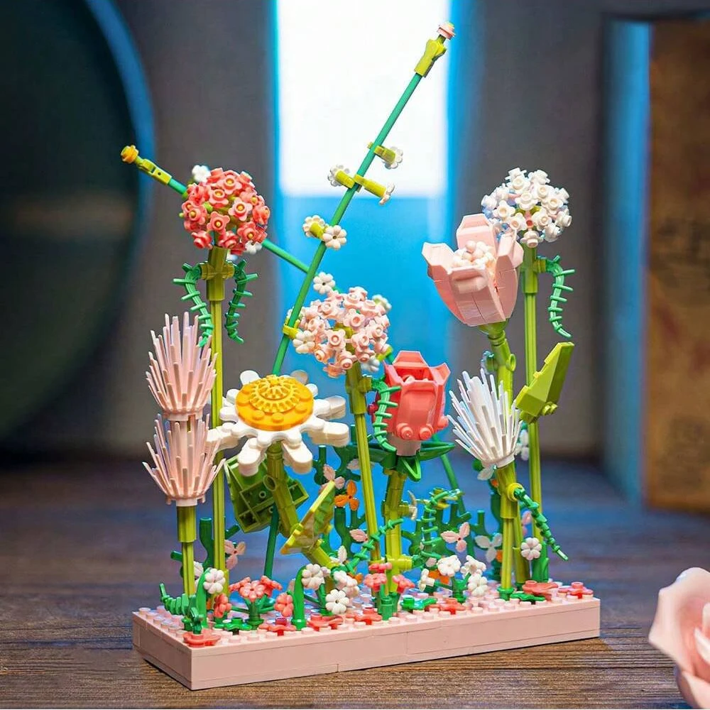 Flower Blocks Bonsai Plant Model Bricks Home Decoration Toy