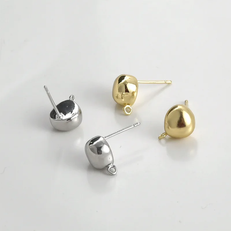 구리 도금 14k 골드 색상 유지 불규칙한 특수 모양의 스터드 귀걸이 DIY 수제 귀걸이 액세서리 재료
