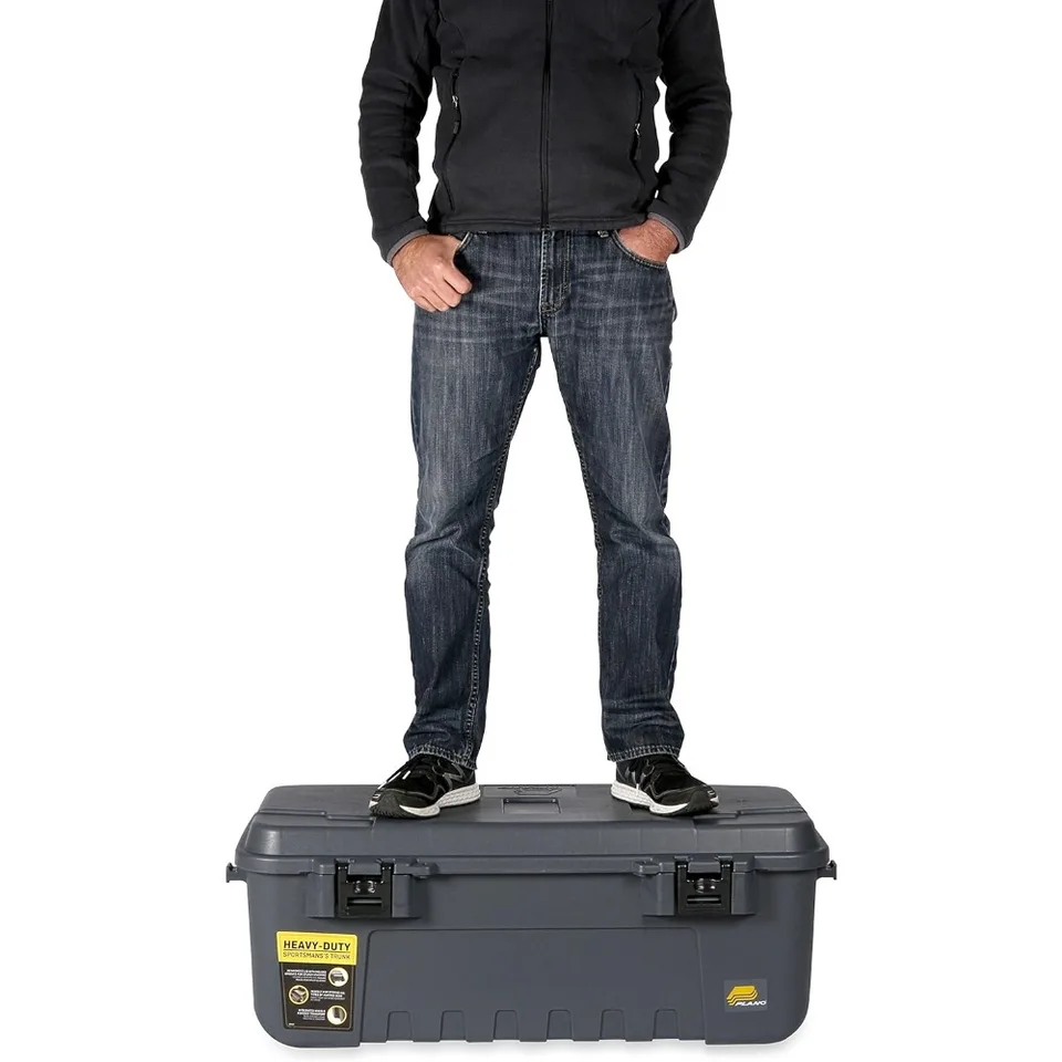 Gray Lockable Wheeled Storage Trunk for Sports Gear