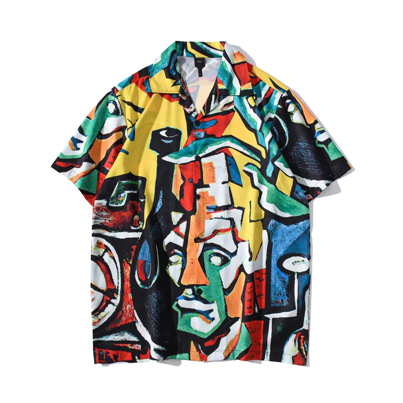 Graffiti Print Resort Shirt