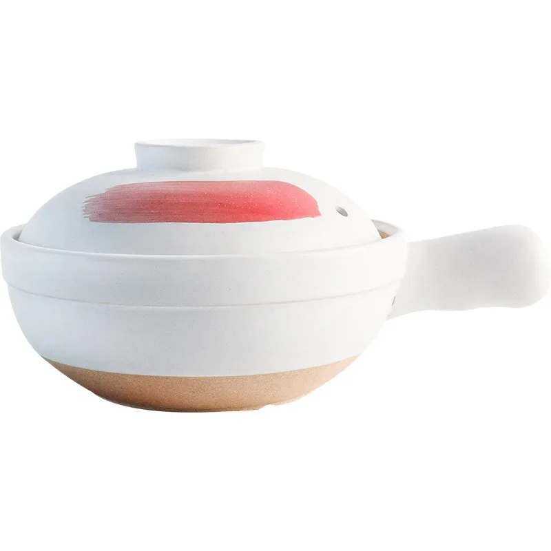 Casserole Stew Pot Coarse Pottery Microwave Small Pot Household Claypot Rice Porridge High Temperature Soup With Lid casserole pot