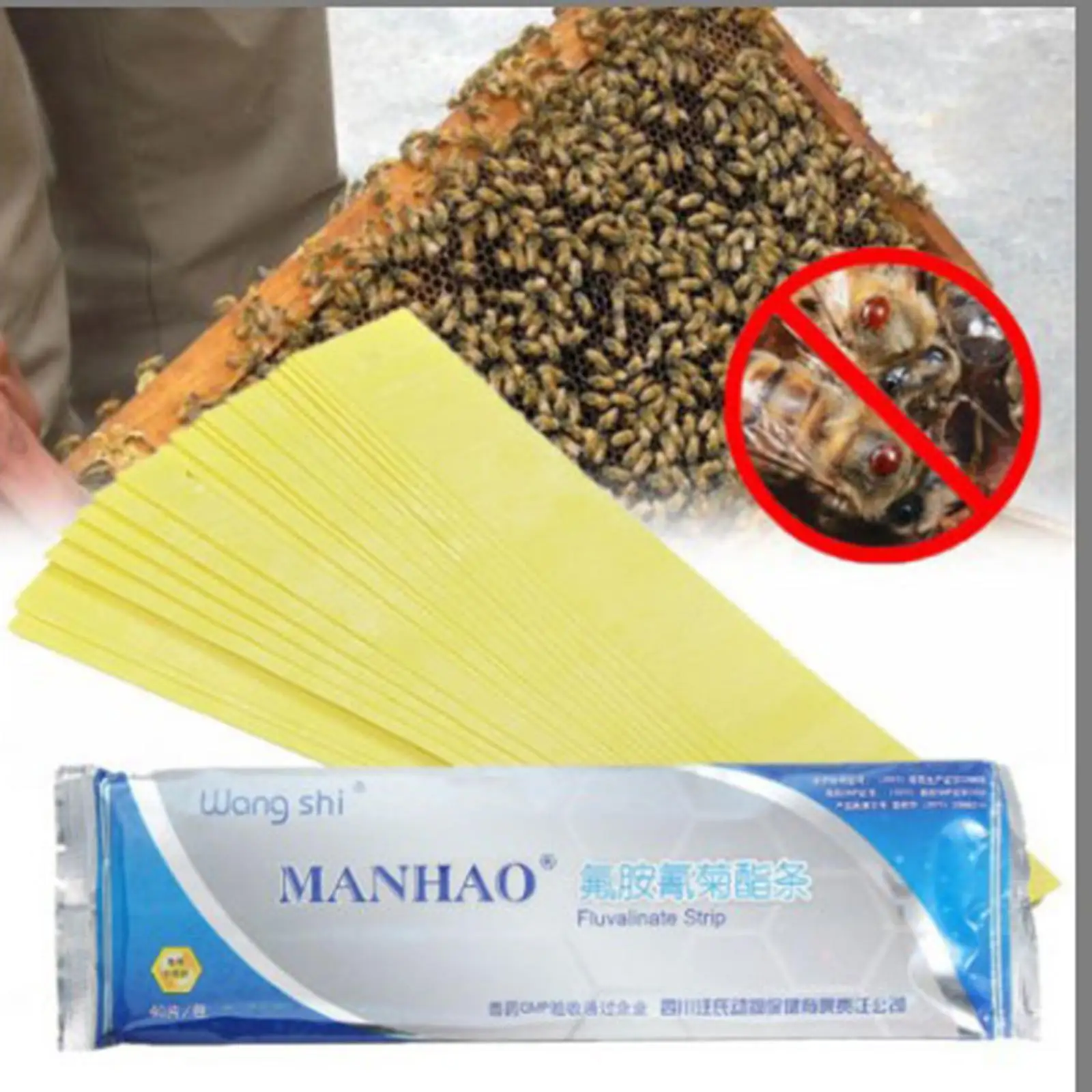 40 Strips Professional Beekeeping Fluvalinate Strip, Bee Mite Varroa