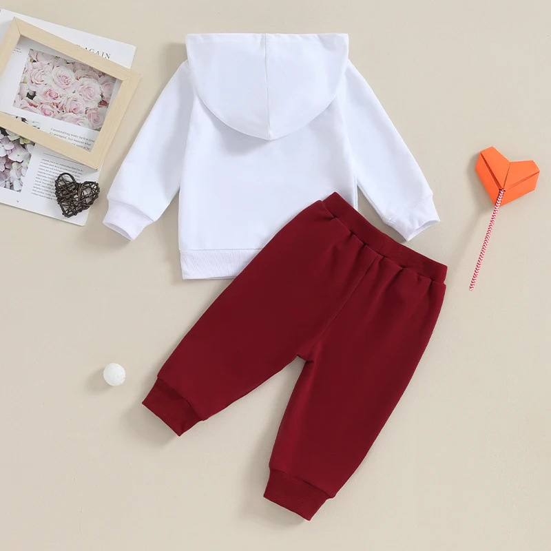 

Infant Baby Girl Boy 2Pcs Spring Outfits Long Sleeve Letter Embroidery Hoodie Trousers Set Toddler Warm Clothes