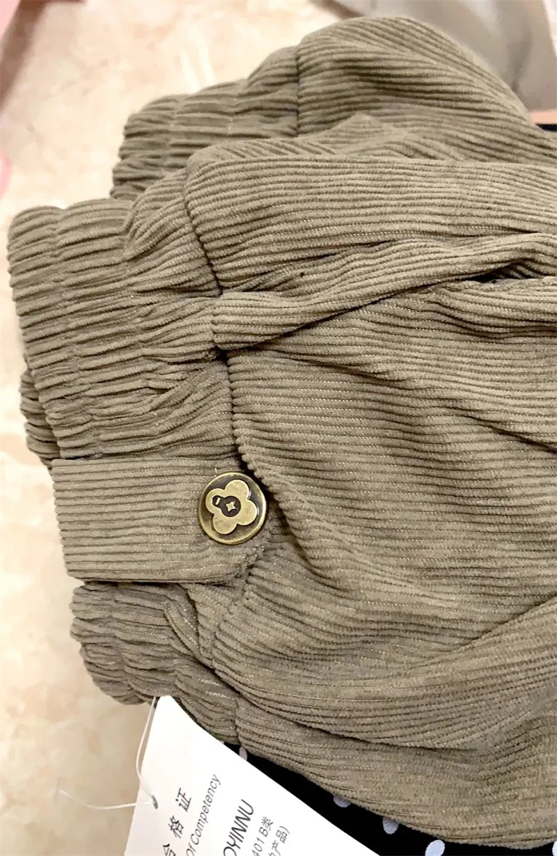 Corduroy Velvet Lined Warm Harem Ankle-length Pants Winter Thicken Women New Jogger Pantalones Casual Snow Wear Sweatpants