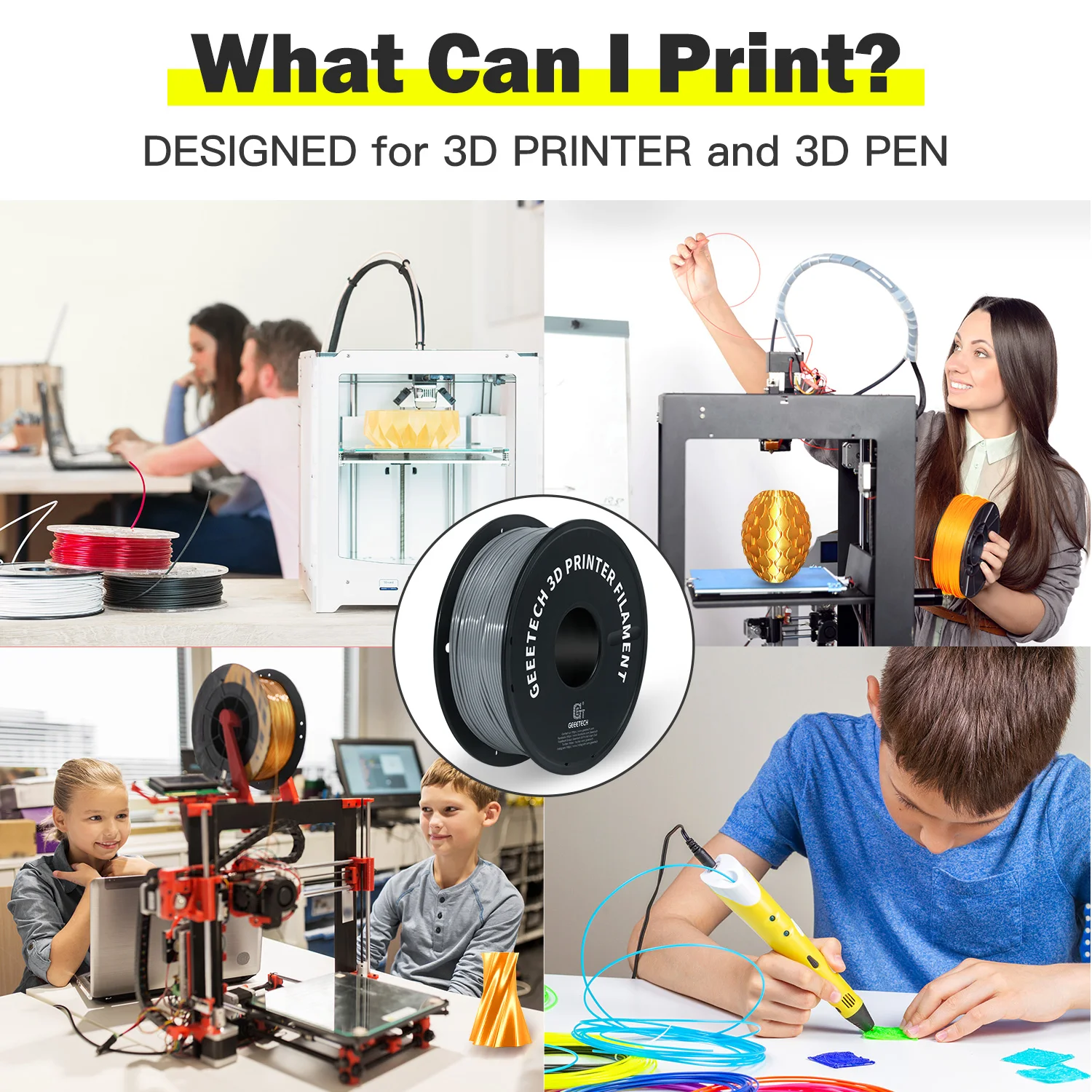 Flexible TPU 3D Printing Filament - 1KG Spool - 1.75mm Diameter - Fast International Shipping