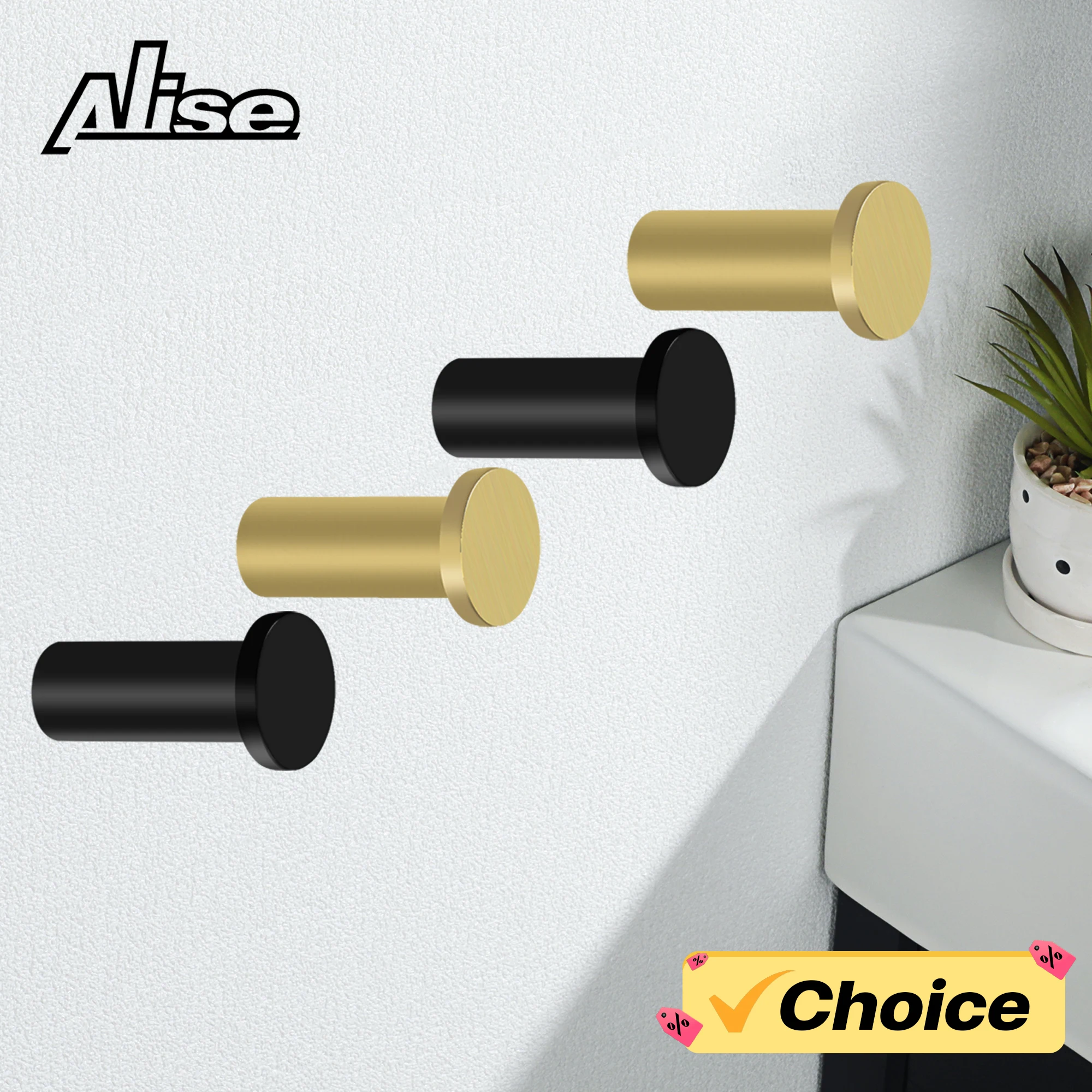 

4pcs Robe Hook Bathroom Towel/Coat Hook Wall Mounted Door Hooks Heavy Duty 304 Stainless Steel Matte Black Bathroom Accessories