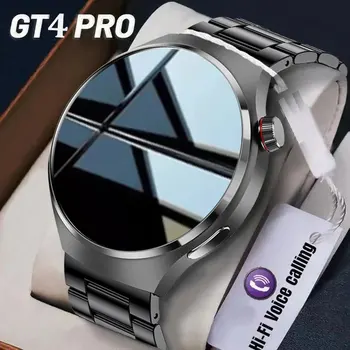 남녀공용 GPS 스마트 워치 GT4 AMOLED 360*360 HD 화면 심박수, DIY 얼굴 블루투스 통화 스마트워치 NFC GT4 프로 2024, 신제품