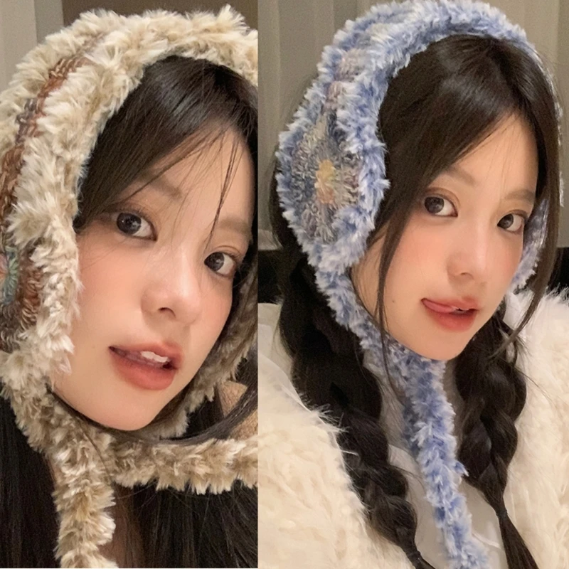 

Adult Teens Plush Ear Warmer Winter Windproof Earmuff Three Color Can Choose