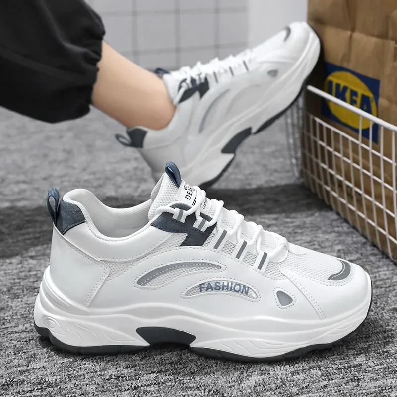 

Autumn Men's Shoes New Breathable Shoes Men's Korean Edition Trendy Versatile Little White Shoes Thick Sole Sports and Casual