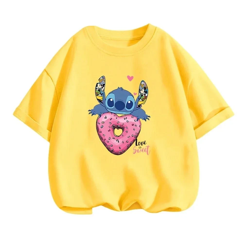 thumbnail image 1 of Camiseta 2024 para niños de 3 a 14 años, top de Lilo Stitch, mono de camión con estampado de dibujos animados kawaii, camiseta para niños, estilo casual de moda, 1 of 5