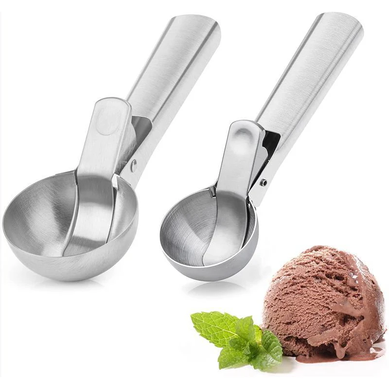 Ice Cream Scoops Stacks Stainless Steel Ice Cream Digger Non-Stick Fruit Ball Maker Watermelon Spoon Tool ice cream scoop ice shovel scoop