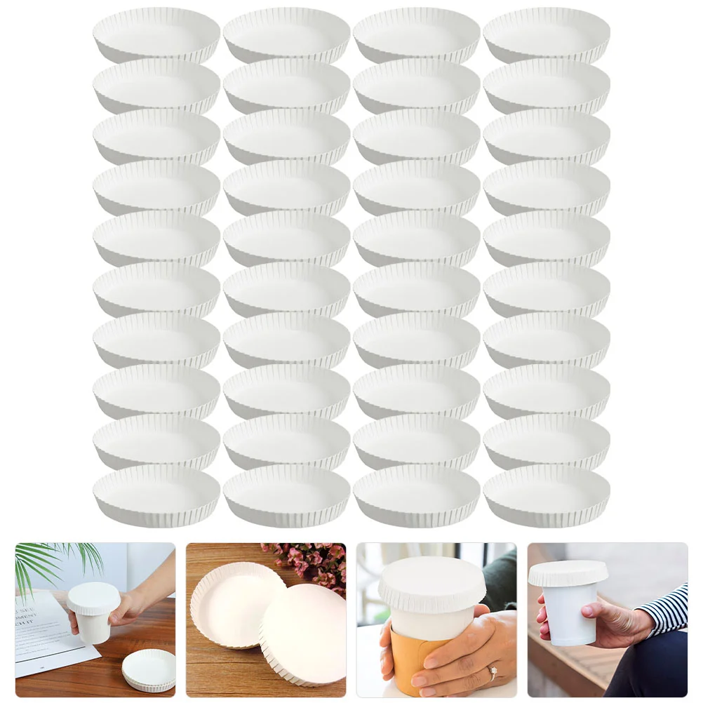 

150 Pcs Cup Paper Lids Caps Dustproof Storage Baskets Garbage Can Coffee Protector Drinking Protectors Travel