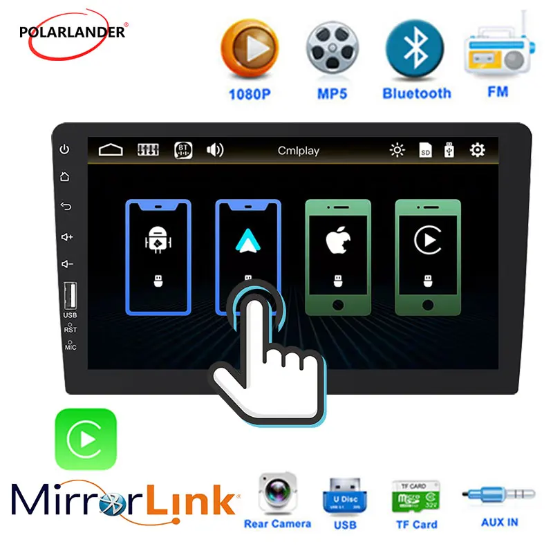 

Bluetooth Car Radio MP5 Player 1 Din 9'' Mirror Link AUX BT SD/TF Player Touch Screen Carplay Android Auto For Toyota Nissan