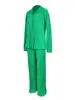 QFAF Fashion Pleated Women's Set Long Sleeve Oversized Shirt and Wide Leg Pants 2023 Elegant Tracksuit Two 2 Piece Set Outfits 4