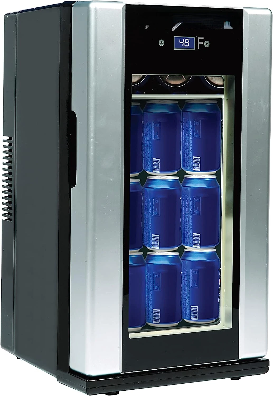 

18 Can OR 4 Wine Bottle Retro Beverage Fridge, Temperature Control, Thermoelectric, FreonFree, Stainless Water heater w Inductio
