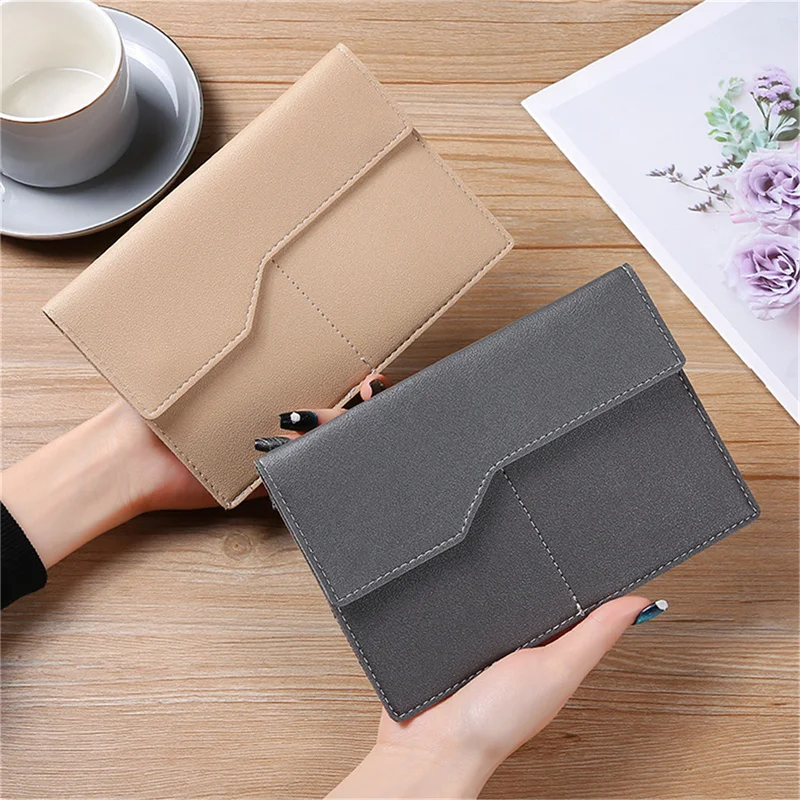 

Solid Color Women's PVC Wallet Minimalist Storage Bag Portable Wallet Multi Card Solid Color Passport Bag