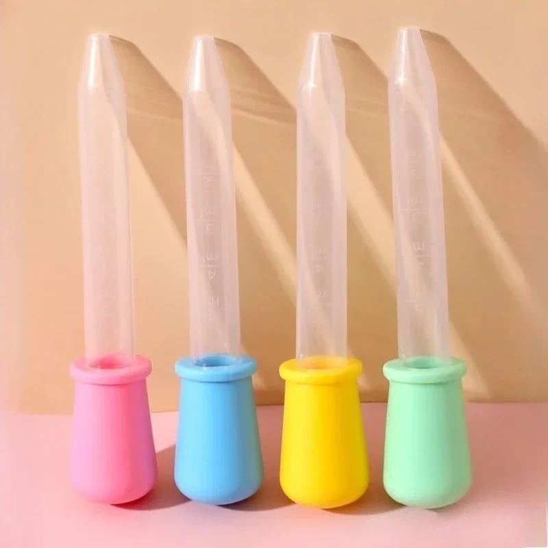 10Pc 5ml Silicone Dropper Straw Baby Anti Choking Medication Dispenser Baby Food Aid Graduated Dropper Laboratory Experiment Toy