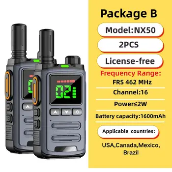 2pcs Walkie Talkie PMR FRS Walkie Talkie License-Free Pocket Radio Korean Wireless 1