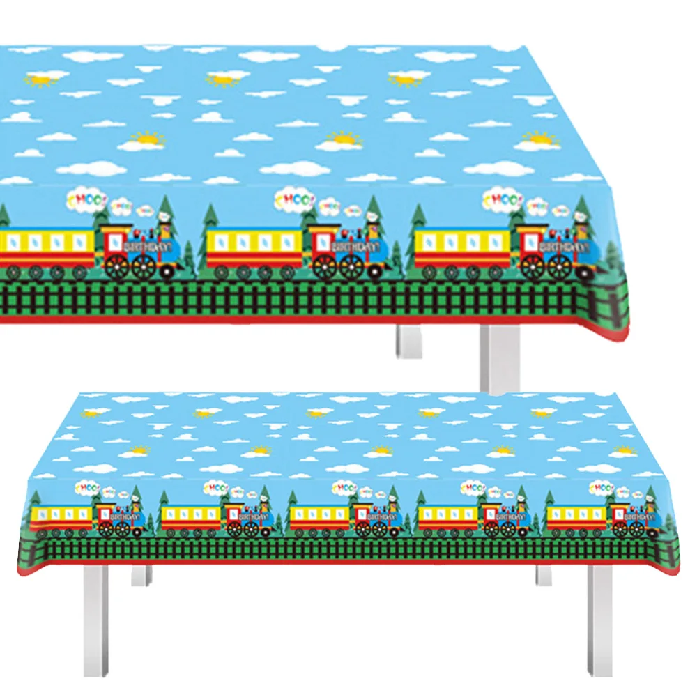 

Пластиковые скатерти для поезда, принадлежности для дня рождения, поезд для вечеринки, поезд для мальчиков, поезд для будущей мамы, украшения 130x220 см