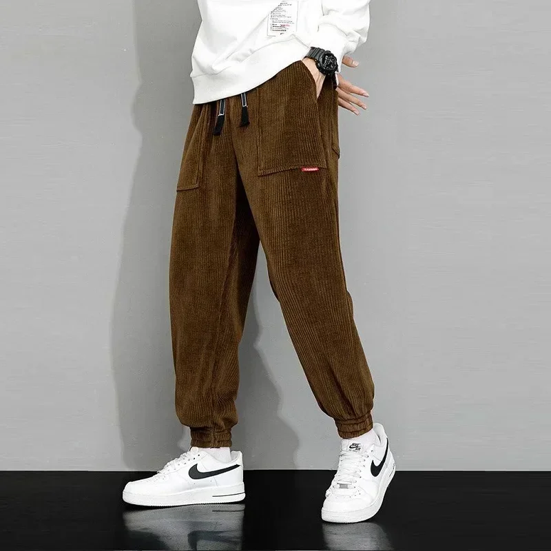 Autumn Winter Corduroy Sweatpants Men Baggy Joggers Loose Casual Harem Pants Plus Size 8XL sport jogging trousers fleece sweatpants fashion pants fashionable wide leg pants men suit pants