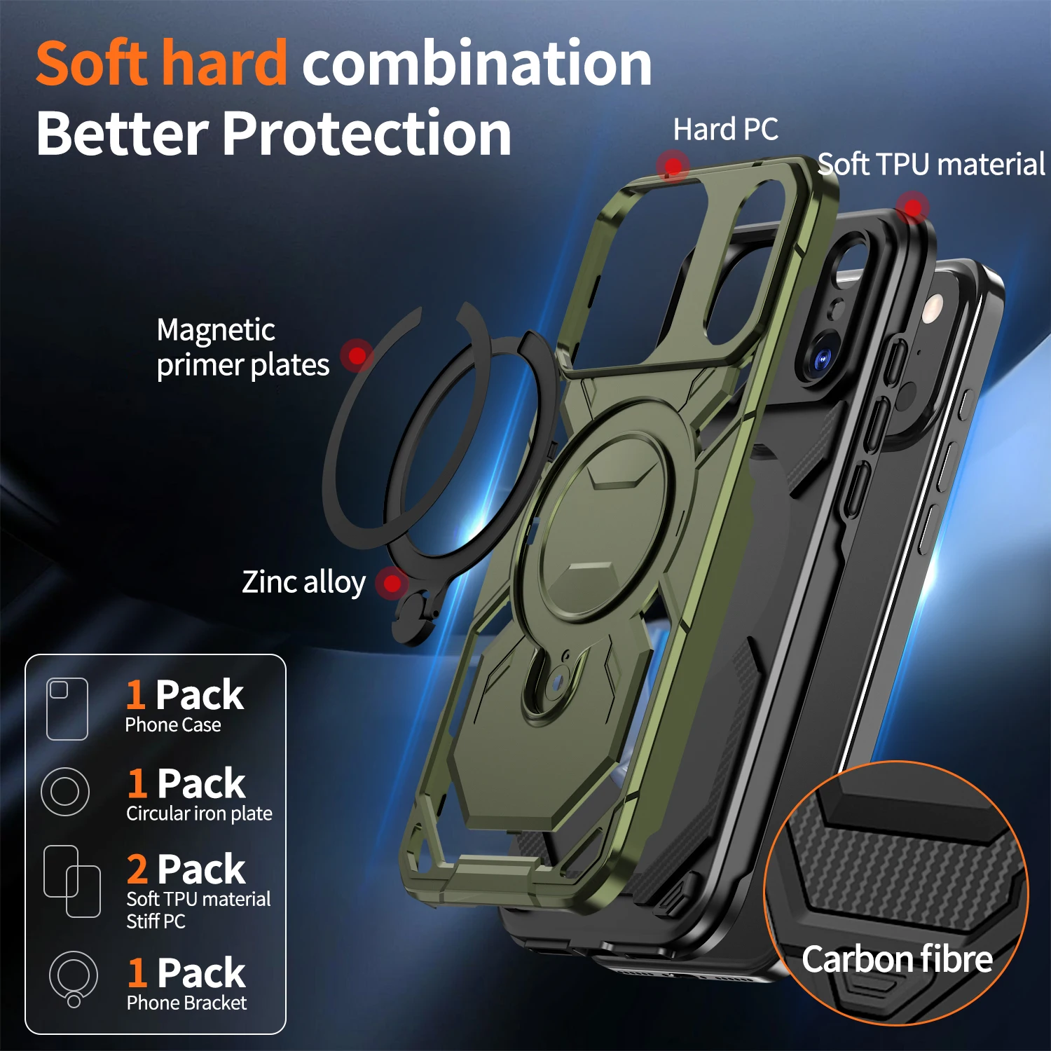 iPhone MagSafe Armor Case with Ring Stand 3