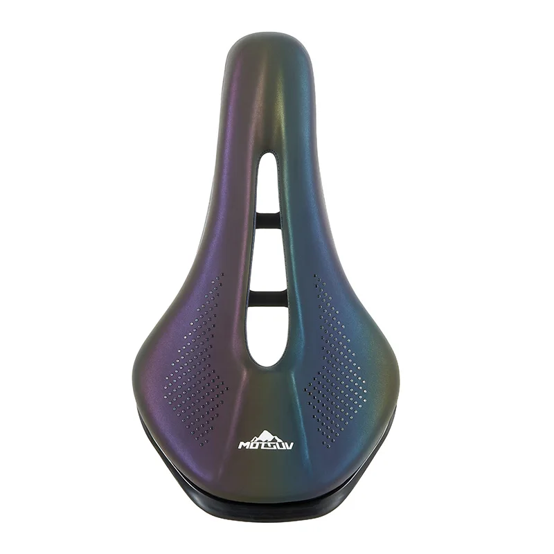MOTSUV Bicycle Rainbow Saddle Soft Silica Gel PU Leather Comfortable Road Mountain Bike Seat Cushion Shockproof Front Seat Mat bicycle saddle