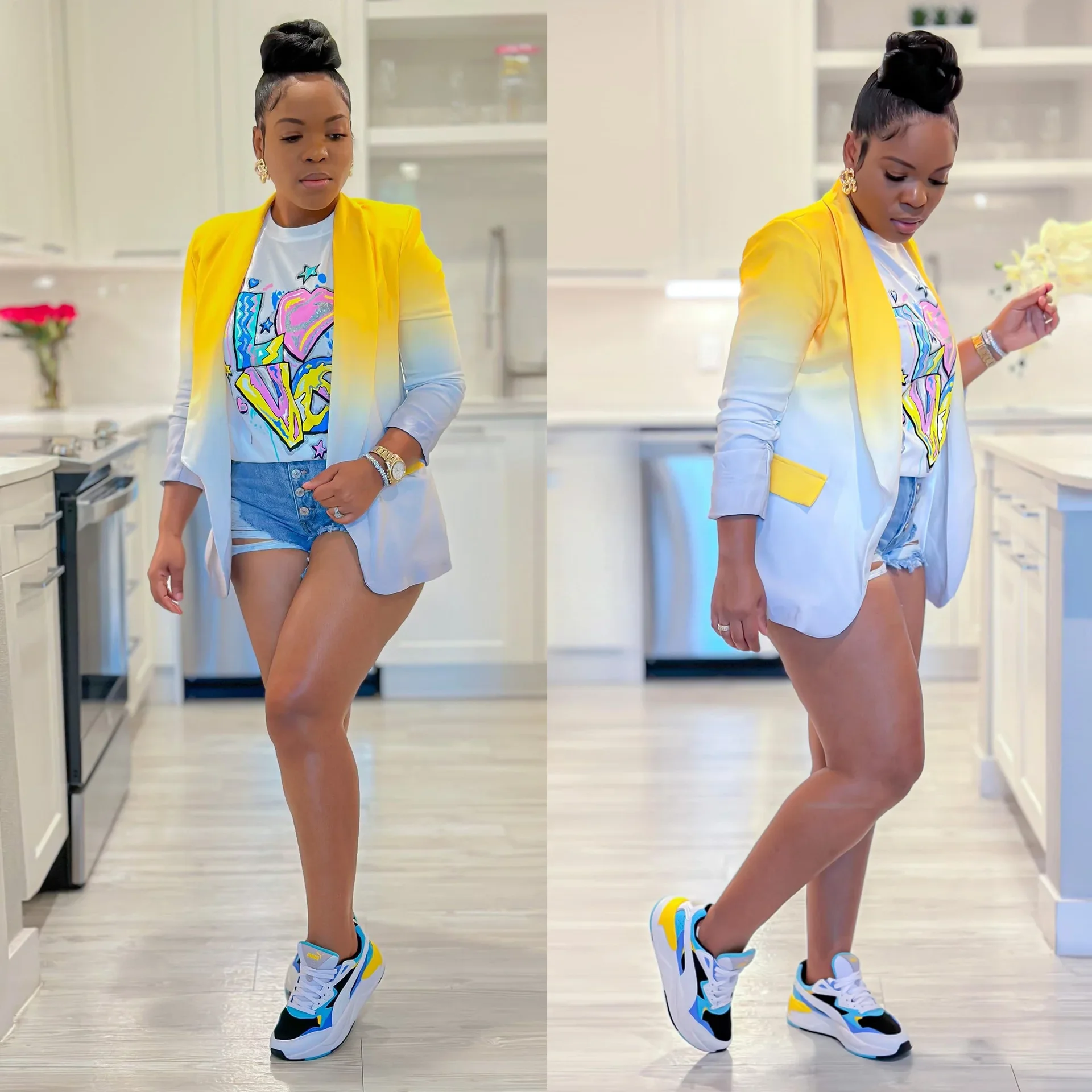 

Женский блейзер с отложным воротником и длинным рукавом