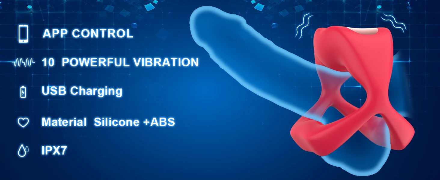 Vibrating Cock Ring for Men APP Penis Vibrator Ring Tongue Licking Scrotum Stimulation Waterproof Sex Toy for Couples
