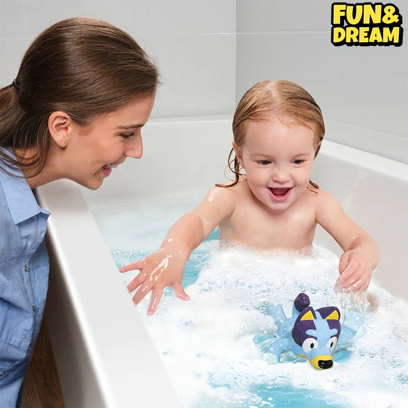 Bluey Family Bathed In The Water And Swam With Toys To Soothe Young Children Bluey Bathroom Toys Children'S Bath Soothing Toys 5