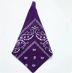 Fashion Hip Hop Paisley Bandana Scarf - 100% Cotton, 55x55cm, Multi - Purpose Accessory in Black and Red (Purple 2)