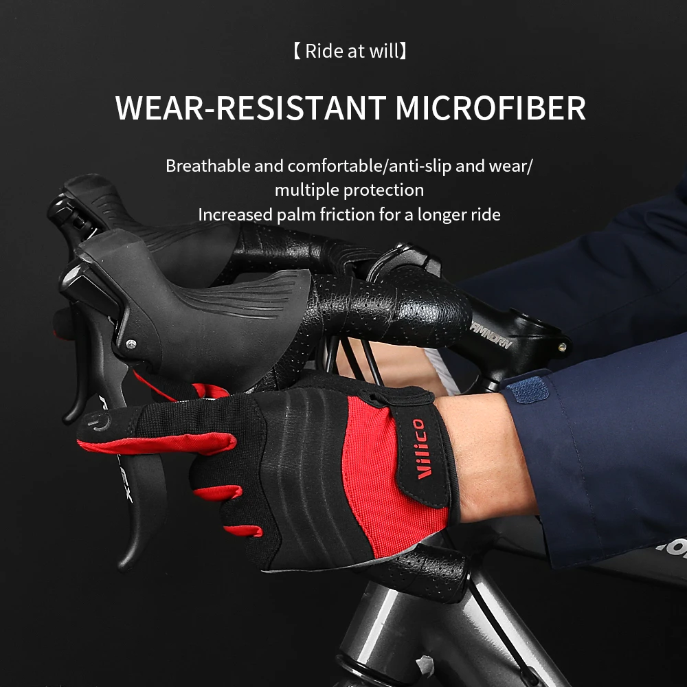 Wind Breaking Cycling Full Finger Gloves Touch Screen Anti-slip Bicycle Lycra Fabric Mittens Bicicleta Road Bike Long Glove 3