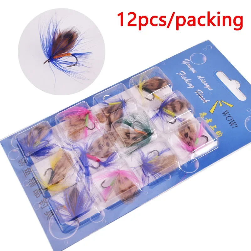 40pcs kits de mouches de pêche à la mouche, leurre de pêche à la mouche appâts artificiels leurres à mouches leurres d'insectes avec crochet kit de mouches sèches leurres d'insectes