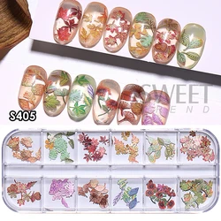 Autumn Maple Leaf Nail Art Sequins Set - Decorative DIY Charm Manicure Accessories (S405)
