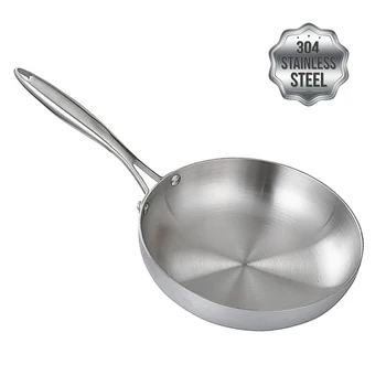 Padella in acciaio inossidabile Wok Padella antiaderente Pentola per bistecche fritte Pentole da cucina non rivestite per fornelli a gas e fornelli a induzione Wok 1