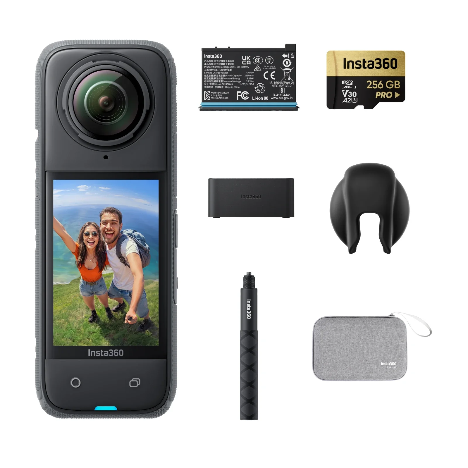 thumbnail image 1 of Insta360 X4 - Cámara de acción 360 impermeable 8K, vídeo gran angular 4K, protectores de lentes extraíbles, cámara panorámica vlog dura de 135 minutos, 1 of 4