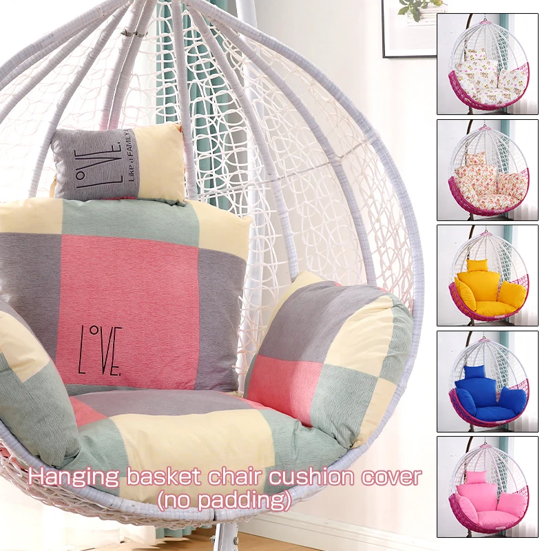 Cotton Inner Outdoor Cushion Cover Hanging Swing Chair Hammock Pillowcase Beach Garden Sun Lounger Cushion Cover (No Swing)