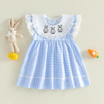 Bunny Plaid Easter Baby Dress 1
