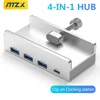 MZX Clip Aluminium USB HUB 3.0 Docking Station 3 0 Multi-hub Splitter Adapter A C Extension Concentrator Desktop PC USB Hub Dock 1