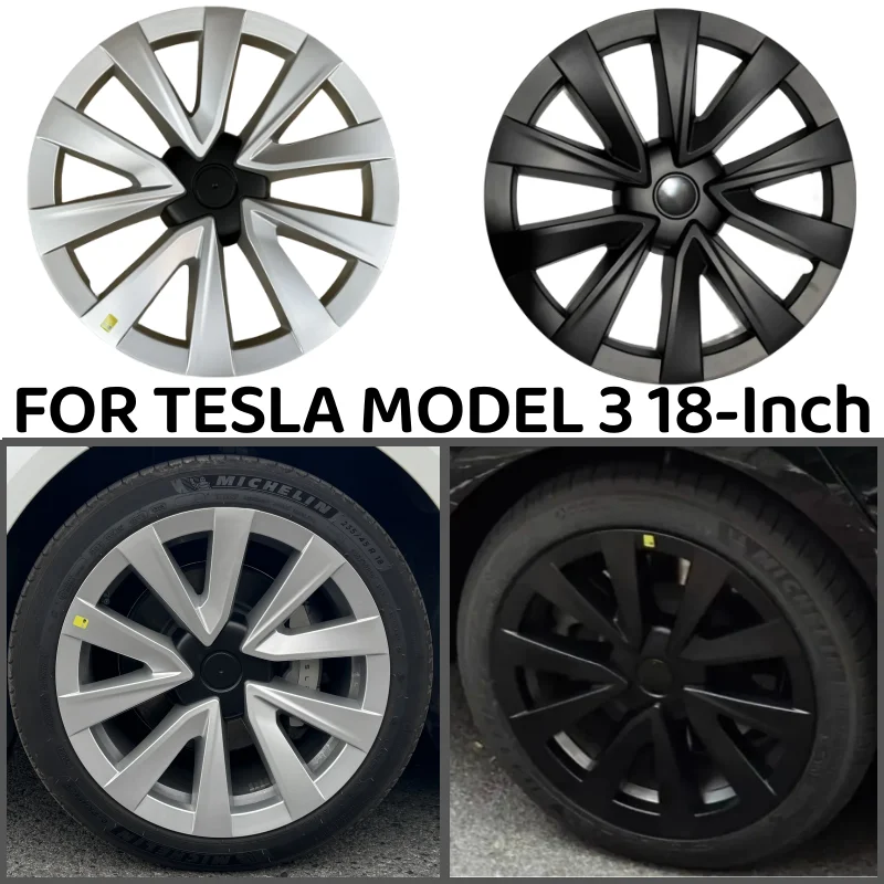

I8Inch For Tesla Model 3 2023 Hub Cap Performance Wheel Cover Replacement Wheel Cap Automobile Hubcap Full Rim Cover Accessories