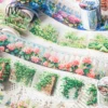 JIANWU 50mm*200cm Fence Plant Series Vintage Flower Landscaping Material Collage PET Tape Creative DIY Journal Stationery 1