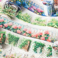 JIANWU 50mm*200cm Fence Plant Series Vintage Flower Landscaping Material Collage PET Tape Creative DIY Journal Stationery 1