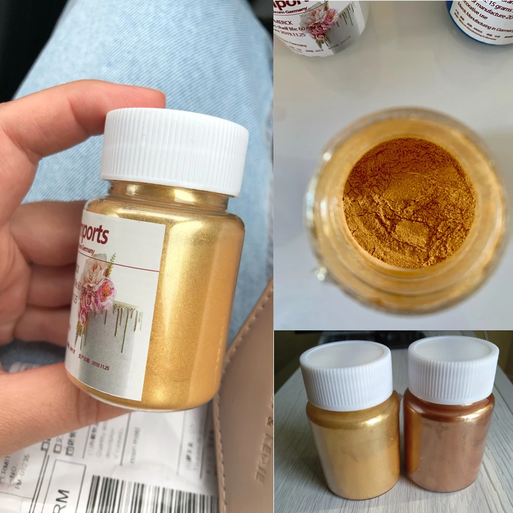 

16g/Bottle Gold Powder Mousse Cake Fudge Macaron Chocolate Glitter Powder Dye Powder Baking Cake Color Decorating Tool