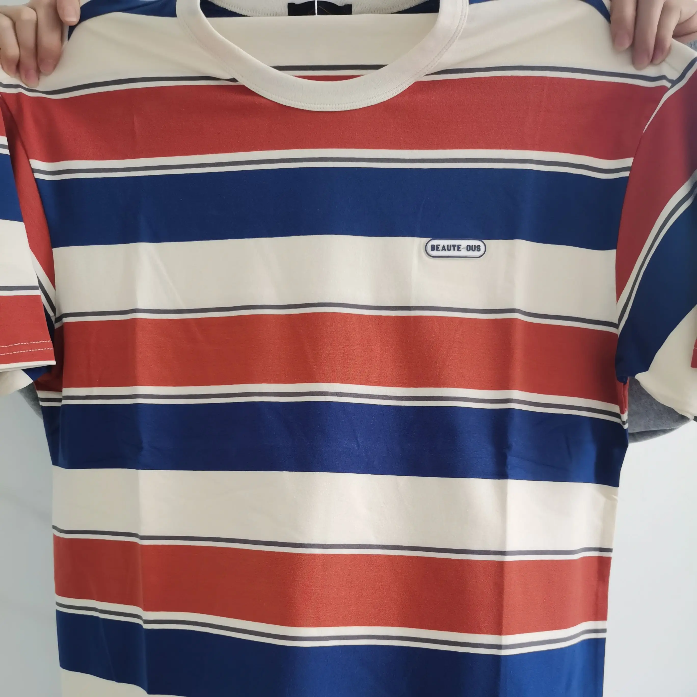 【日本入手困難】Oversized striped cotton T-shirt Japanese fashion men's stripe oversize t-shirt men's and