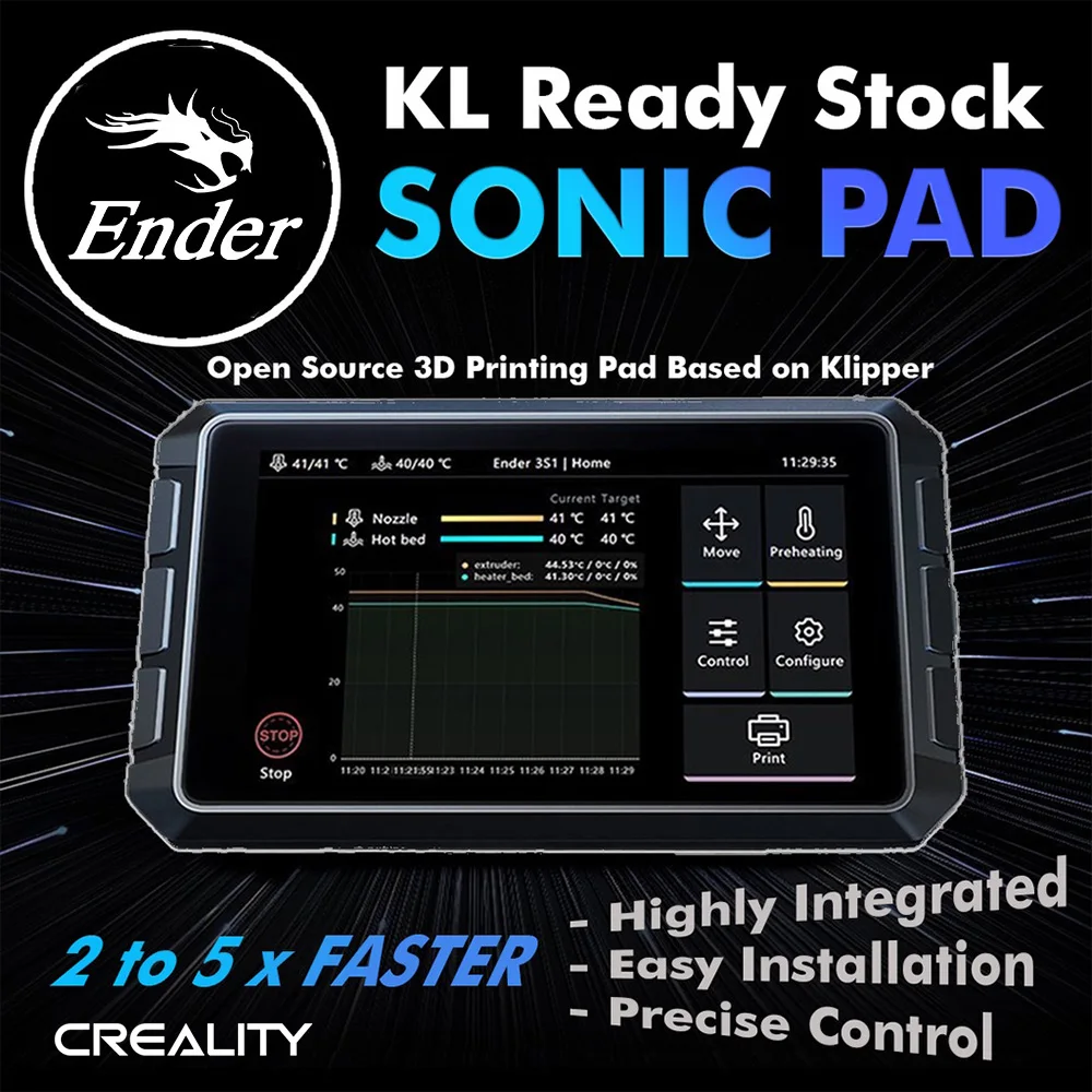Creality Sonic Pad 7 인치 RAM 2G ROM 8G 64 비트 Klipper 펌웨어 인쇄 속도 향상 모델 실시간 미리..