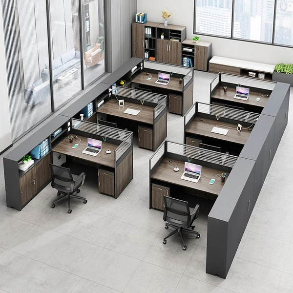 Bureau De Travail Staff Office Partition Desk Cubicle Workstation Commercial Office Furniture Modular Table And Chair Set