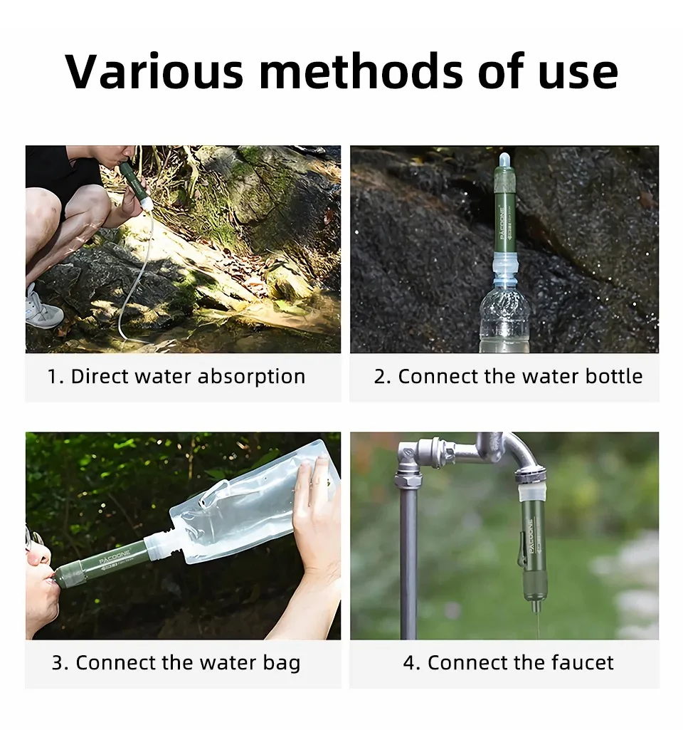 Description Picture 3 of itemCamping Purification Water Filter Emergency Water Purifier Straw Water Bag for Survival Drinking Supplies Hiking fishing