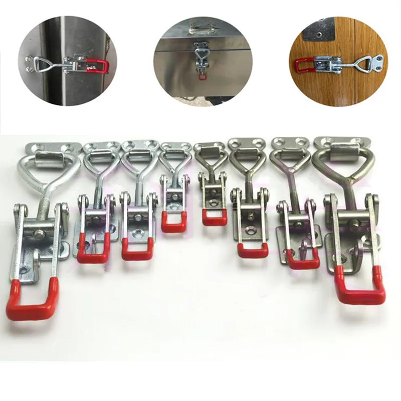 LiNKFOR 5 PCS Toggle Latch Clamp Adjustable Cabinet Boxes Case Chest Catch Metal Toggle Latch Hasp Holding Capacity 