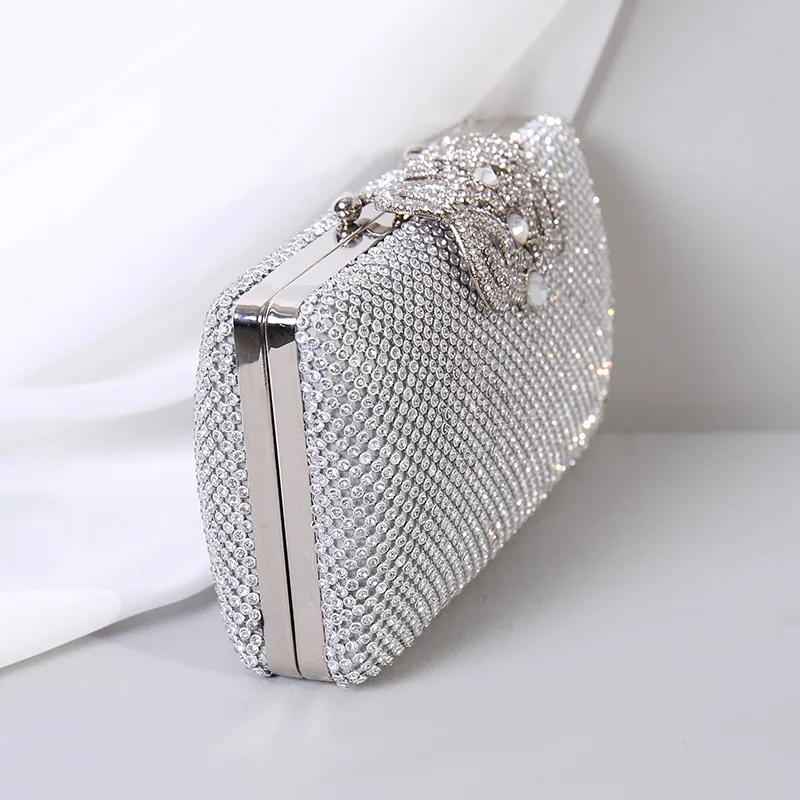 Rhinestone Evening Bags Women Clutch for Party/banquet/night Clutches and Purse Gold Silver Black Luxury Shoulder Bag with Chain