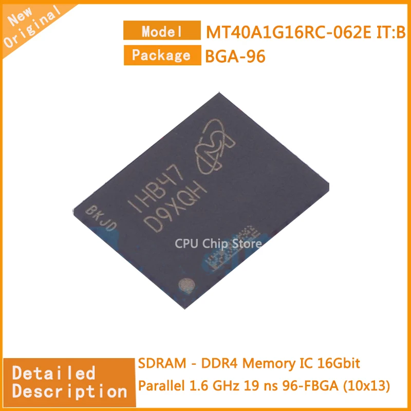 

5Pcs/Lot New Original MT40A1G16RC-062E IT:B MT40A1G16RC SDRAM - DDR4 Memory IC 16Gbit Parallel 1.6 GHz 19 ns 96-FBGA