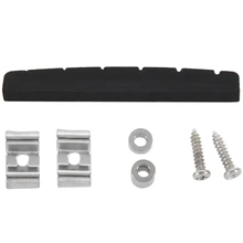 

6X Black 6-String Guitar Top Nut 42X3.5mm with Pure Vintage String Tree Kit